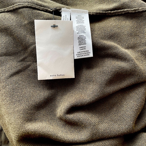 NWT Olive Calvin Klein Sweater Jacket, Size - Picture 2 of 5